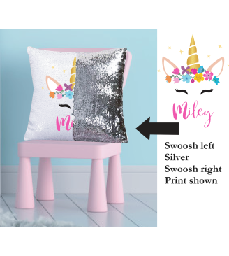 Unicorn Head Magic Cushion  - Custom Print - sold complete with insert